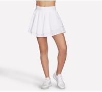Skechers Women's Sport Court Layered Skort in White, Size Medium | Polyester/Spandex