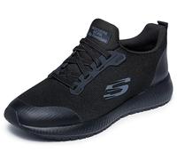Skechers Women's Squad Sr Trainer, Black Flat Knit, 6 UK Wide
