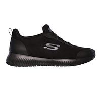 Skechers Women's Squad Sr Work Shoes, Black Black Flat Knit Blk, 6.5 UK