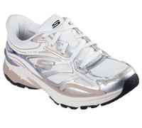 Skechers Women's Stamina Sport Slip-On Sneakers, Silver Duraleather/White Mesh/Pink Trim, 6 UK