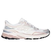 Skechers Women's Stamina Sport Sneaker, Silver Duraleather/White Mesh/Pink Trim, 8 UK