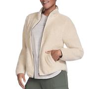 Skechers Women's Skech-Sherpa Jacket in Natural/Tan, Size Medium | Polyester