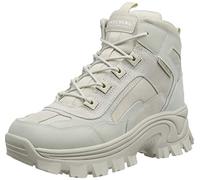 Skechers Women's Street BLOX Sneaker, Off White Suede/Mesh/Durabuck Trim,7 UK medium