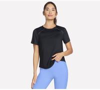 Skechers Women's Stride Performance T-Shirt in Black, Size XL | Nylon/Spandex