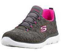 Skechers Women's Summit - Quick Getaway Sneaker, Charcoal/Hot Pink, 8 UK