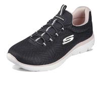 Skechers Womens Summits Artistry Chic Sneaker, Black Mesh Light Pink Trim, 3 UK