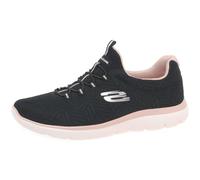 Skechers Womens Summits Artistry Chic Sneaker, Black Mesh Light Pink Trim, 7 UK