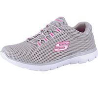 Skechers Womens Summits Artistry Chic Sneaker, Gray Mesh Hot Pink Trim, 5.5 UK