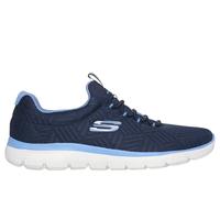 Skechers Women's Summits - Artistry Chic Sneaker in Navy Blue/Blue, Size 5 | Textile/Synthetic, Vegan, Machine Washable