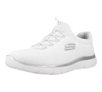 Skechers Womens Summits Artistry Chic Sneaker, White Mesh Silver Gray Trim, 8 UK