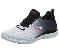 Skechers Women's Summits Bright Charmer Sneaker, Black & White Mesh/Trim, 3.5 UK