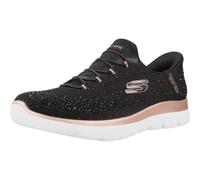 Skechers Women's Summits-Brilliant Shine Hands Free Slip-ins Sneaker, Black/Rose Gold=bkrg, 6