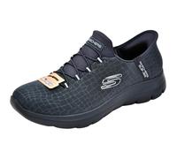 Skechers Women's Summits Classy Night Sneaker, Dark Navy Mesh/Silver Trim, 4 UK