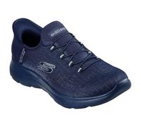 Skechers Women's Summits Classy Night Sneaker, Dark Navy Mesh/Silver Trim, 6 UK