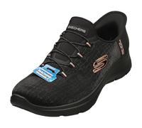 Skechers Women's Summits Classy Night Trainers, Black Mesh Black Rose Gold Trim, 4 UK