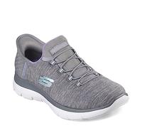 Skechers Women's Summits Dazzling Haze Hands Free Slip In Seakers, Grey Mint, 6 X-Wide