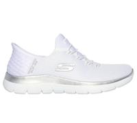 Skechers Women's Summits Diamond Dream Slip-On Sneakers, White Mesh/Silver Trim, 3 UK