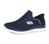 (Blue, 8 (Adults')) Skechers Summits Diamond Dream Textile Women's Navy/Pink Trainers