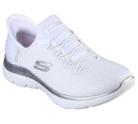 Skechers Women's Summits Diamond Dream Trainers, White Mesh/Silver Trim, 4 UK