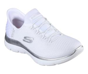 Skechers Women's Summits Diamond Dream Trainers, White Mesh/Silver Trim, 9 UK Wide