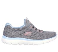 Skechers Women's Summits Fun Flare Trainers, Grey Mesh/Pink & Blue Trim, 8 UK