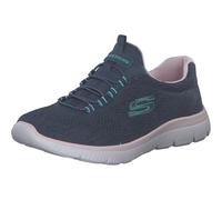 Skechers Women's Summits Fun Flare Trainers, Navy Mesh/Pink & Turquoise Trim, 3.5 UK