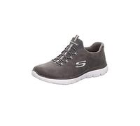 Skechers Women's Summits Itz Bazik Trainers, Charcoal Microleather/Duraleather Trim, 4 UK