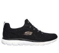 Skechers Women's Summits - Leopard Spot Sneaker in Black/Rose Gold, Size 9 | Textile/Synthetic, Machine Washable