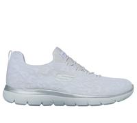 Skechers Women's Summits - Leopard Spot Sneaker in White/Silver, Size 9 | Textile/Synthetic, Machine Washable
