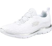 Skechers Women's Summits Leopard Spot Trainers,White Mesh / Silver Trim,8 UK