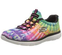 Skechers Women's Summits Looking Groovy Trainers, Black & Multi Mesh / White Trim, 2 UK
