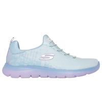 Skechers Women's Summits - Morning Glow Sneaker in Light Blue/Lavender, Size 4 | Textile/Synthetic, Vegan, Machine Washable