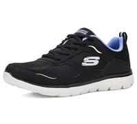 Skechers Women's Summits Morning Glow Sneakers, Black/Blue, 12