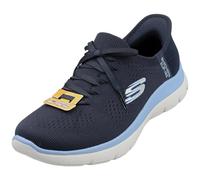 Skechers Women's Summits New Daily Slip-On Sneakers, Navy Knit/Blue Trim, 5 UK