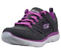 Skechers Women's Summits-New World Sneaker, Charcoal/Purple, 4 UK Wide