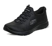 Skechers Womens Summits Memory Foam Micro-Leather Slip-on Trainers - Black - 6