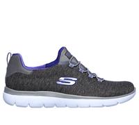 Skechers Women's Summits - Quick Getaway Sneaker in Charcoal/Purple, Size 4.5 | Textile/Synthetic, Machine Washable