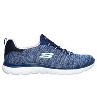 Skechers Women's Summits - Quick Getaway Sneaker in Navy Blue/Purple, Size 9 | Textile/Synthetic, Machine Washable