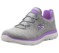 Skechers Women's Summits Quick Getaway Sneaker, Light Grey/Purple, 9