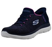 Skechers Women's Summits-Quick Getaway Sneaker, Navy/Hot Pink, 6.5 UK Wide
