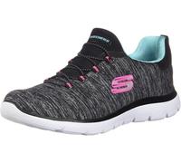 Skechers Women's Summits Quick Getaway Trainers, Black Light Blue, 5.5 UK Wide