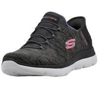 Skechers Women's Summits Quick Getaway Trainers, Charcoal Mesh/ Purple Trim, 3.5 UK