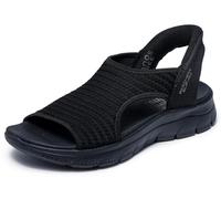 Skechers Women's Summits Sandal Sweetly Evolved Slip-In Trainers, Black Knit, 8 UK