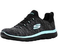 Skechers Women's Summits Sneaker, Black/Aqua, 6.5 UK Wide