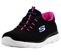 Skechers Women's Summits Sneaker, Black Hot Pink, 4 UK