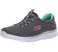 Skechers Women's Summits Sneaker, Grey Anthracite Green, 4 UK