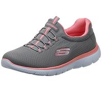 Skechers Women's Summits Sneaker, Grey Mesh Pink Trim, 5 UK Wide