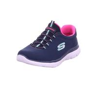 Skechers Womens Summits Top Player Sneaker, Navy Mesh Aqua Trim, 8 UK