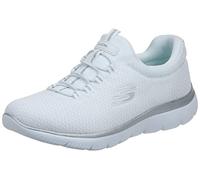 Skechers Women's Summits Sneaker – White Mesh with Silver Trim – 6.5 UK Wide
