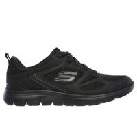 Skechers Women's Summits - Suited Sneaker in Black, Size 5.5 | Leather/Textile/Synthetic